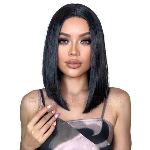 Small Lace Front Wig For Women Bobo Short  Wig For Daily , Party,Black شعر مستعار دانتيل أمامي صغير، شعر مستعار بوبو أسود