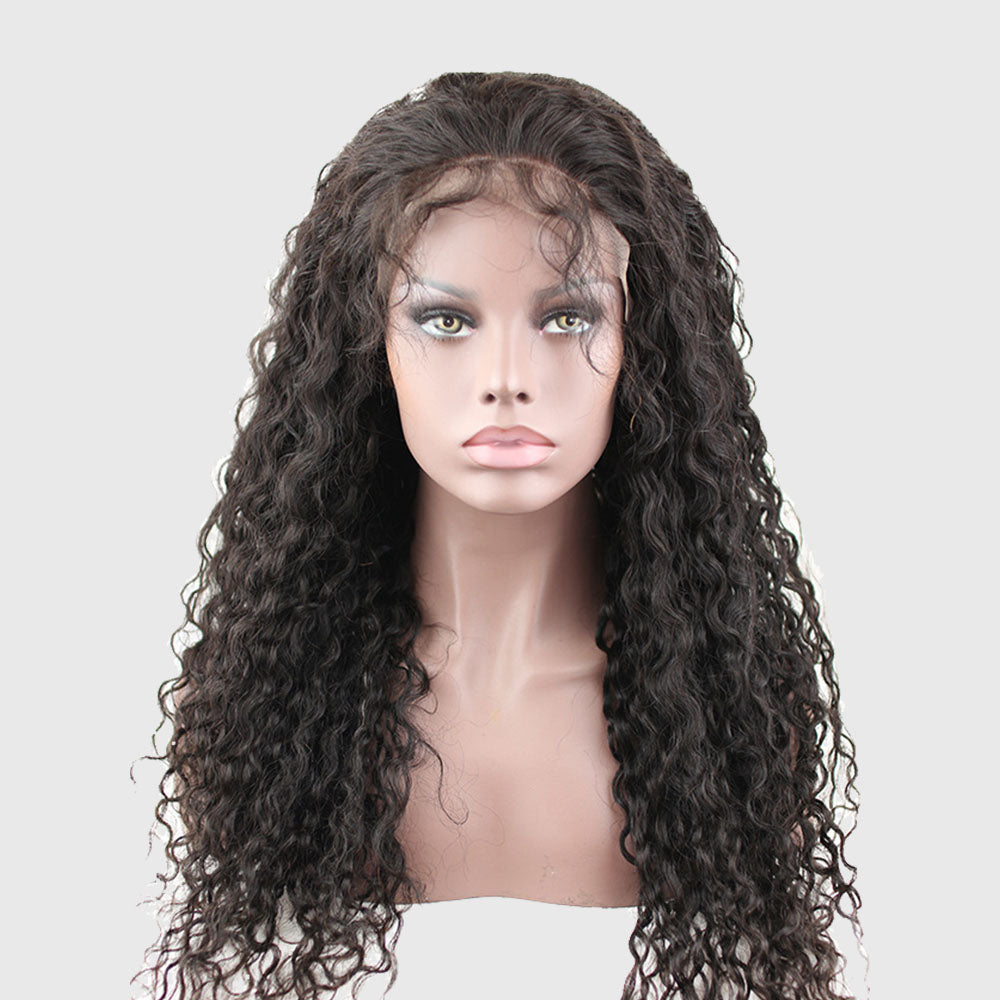 deep curly silk top human hair wig with 13x4 lace front-شعر مستعار بشري عميق مجعد من الحرير مع دانتيل أمامي 13x4