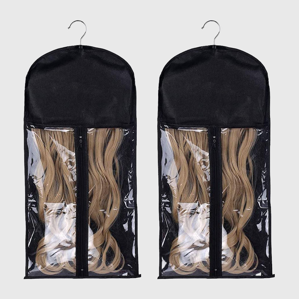 Estelle 2 Pieces Of Hair Extension Portable Wig Storage Bag Carrying Case Suitable For Store style Hair with Hook حقيبة تخزين شعر مستعار محمولة من قطعتين من Estelle مناسبة لتصفيف الشعر مع خطاف