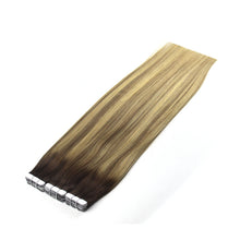 Load image into Gallery viewer, Seamless Tape In Human Hair Extension Dark Brown- Color4T8P22     شريط غير ملحوم في وصلات شعر بشري بني غامق اللون 4T8P22
