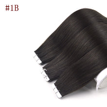 Load image into Gallery viewer, Seamless Tape In Human Hair Extension Dark Brown- Color 1B    شريط غير ملحوم في وصلات شعر بشري بني غامق اللون 1B
