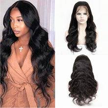 Load image into Gallery viewer, Human Hair  Body Wave  Wigs with 13x4 Lace Front-شعر مستعار مموج بشعر بشري مع دانتيل أمامي 13x4
