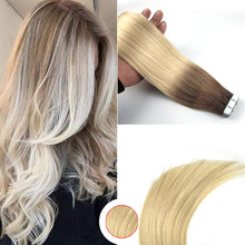 Load image into Gallery viewer, Nano Seamless Real Human Hair Tape In  Extension Piece Gradient Color T Color 6#T613  شريط شعر بشري حقيقي غير ملحوم نانو في قطعة تمديد متدرجة اللون T اللون 6 # T613
