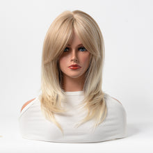 Load image into Gallery viewer, Estelle Full Wig for Heat Resistant Synthetic Wig Natural Long Straight Wig With Bangs Lady Fiber Wig

