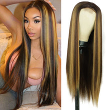 Load image into Gallery viewer, Estelle Fashion Small Lace Front Wig For Women Straight Long Mixcolor 4/27 Estelle Fashion باروكة دانتيل أمامية صغيرة للنساء مستقيم طويل ميكس كولور 4/27
