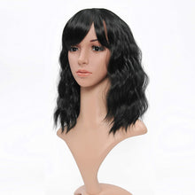 Load image into Gallery viewer, Estelle Natural Wavy Wig With Air Bangs Short Bob Wigs for Womens Shoulder Length Wigs Curly Wavy Cosplay Wig Bob Wig for Girls
