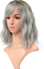 Load image into Gallery viewer, Estelle Natural Wavy Wig With Air Bangs Short Bob Wigs for Womens Shoulder Length Wigs Curly Wavy Cosplay Wig Bob Wig for Girls
