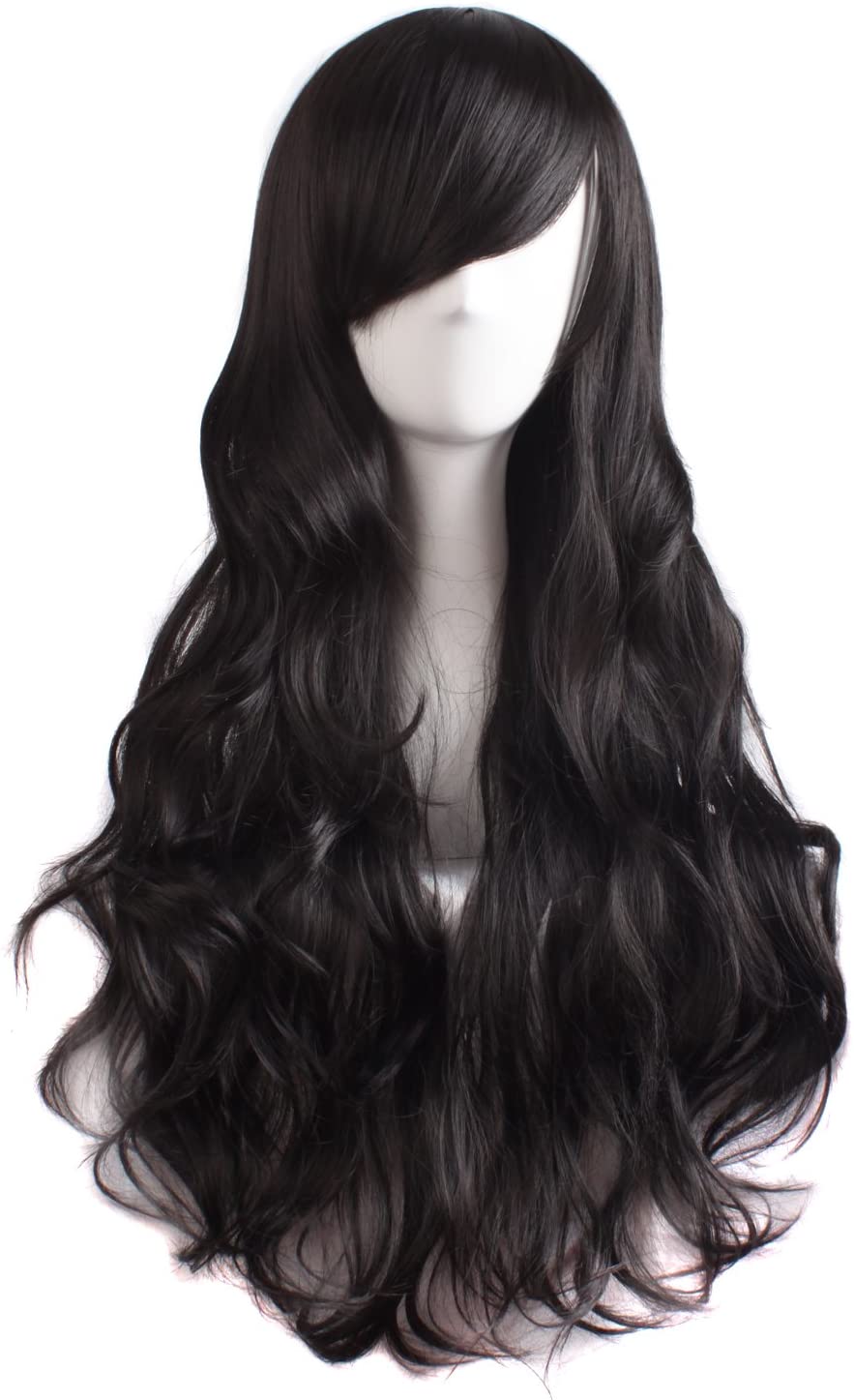 Estelle Charming Women's Long Curly Full Hair Wig Black باروكة شعر مستعار طويل مجعد طويل جذاب للنساء باللون الأسود