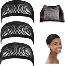 Load image into Gallery viewer, Estelle Wig Caps with Thick Nylon with Close Dome Black Pack of 3
