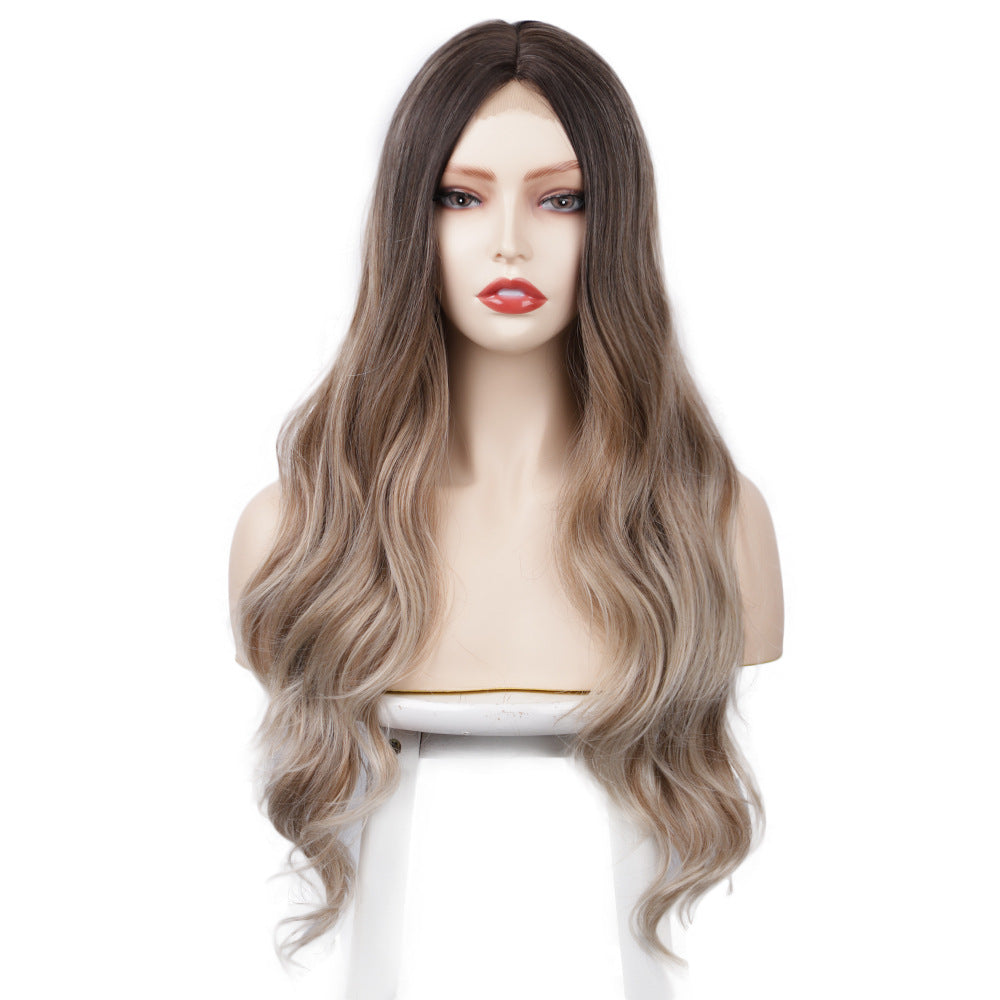 Estelle small lace ladies wig long curly hair big loose wave wig headgear wig-R4/T12/1001#