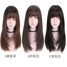 Load image into Gallery viewer, Estelle  Long Hair Natural Full  Straight Wig With Air Bangs
