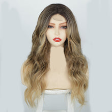 Load image into Gallery viewer, Estelle Wig European and American women&#39;s wig Front lace small lace wig Middle point big wave long curly hair chemical fiber headgear
