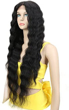 Load image into Gallery viewer, Estelle Lace Front Wigs 24&#39;&#39; Long Wavy Synthetic Wig 4.5&quot; Transparent Lace For Women (BLACK COLOR) Estelle الدانتيل الجبهة الباروكات 24 &#39;&#39; طويل مموج الاصطناعية الباروكة 4.5 &quot;دانتيل شفاف للنساء (أسود اللون)
