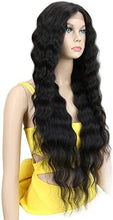 Load image into Gallery viewer, Estelle Lace Front Wigs 24&#39;&#39; Long Wavy Synthetic Wig 4.5&quot; Transparent Lace For Women (BLACK COLOR) Estelle الدانتيل الجبهة الباروكات 24 &#39;&#39; طويل مموج الاصطناعية الباروكة 4.5 &quot;دانتيل شفاف للنساء (أسود اللون)
