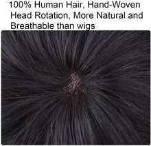 Load image into Gallery viewer, Men&#39;s Wigs 100% Real Human Hair Topper Toupee Clip Hairpiece for men Monofilament Hair Topper Natural Hairline Replacement Systems Hairpiece (13cmx14cm)
