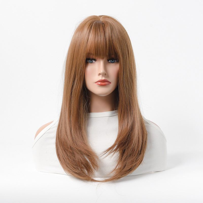 Estelle Long Straight Hair Female Milk Blonde Wigs Full Head Covers