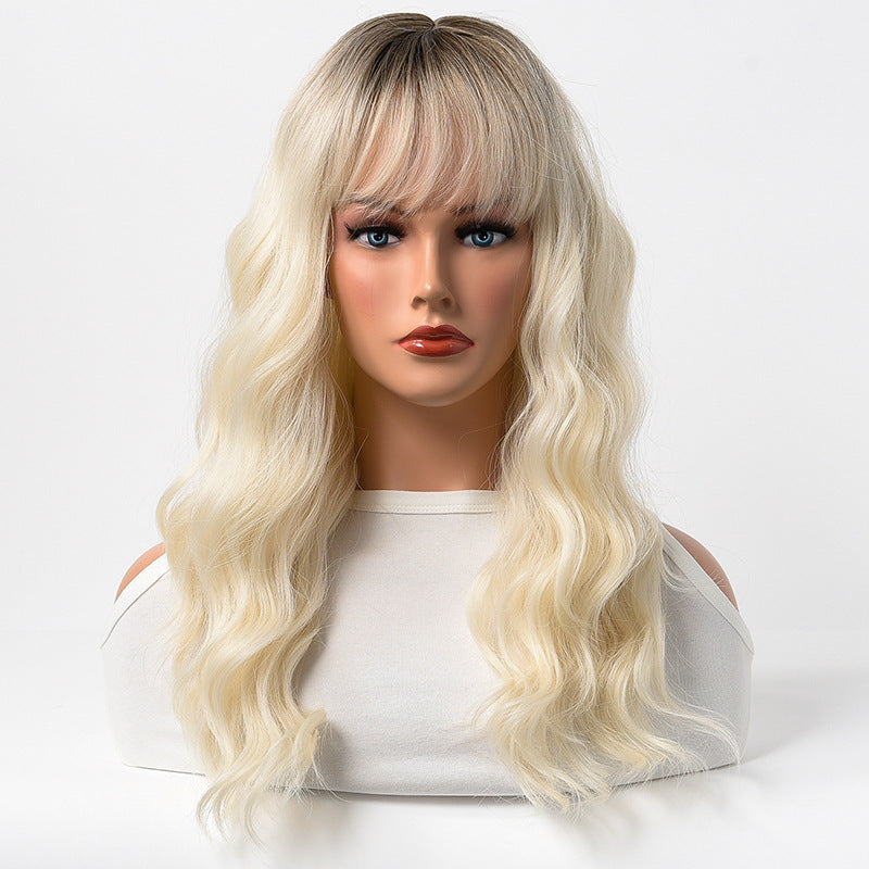 Estelle Wig Female Long Curly Hair Big Wave Medium Long Full Headgear