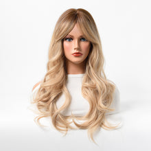 Load image into Gallery viewer, Estelle Wig Female Long Curly Hair Big Wave Medium Long Full Headgear Golden Mix Light Brown
