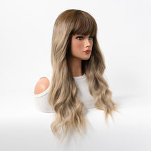 Load image into Gallery viewer, Estelle Wig Female Long Curly Hair Big Wave Medium Long Full Headgear Ash Blonde
