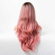 Load image into Gallery viewer, Estelle Wig Female Long Curly Hair Big Wave Medium Long Full Headgear Highlight Pink
