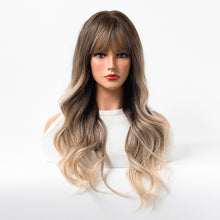 Load image into Gallery viewer, Estelle Wig Female Long Curly Hair Big Wave Medium Long Full Headgear Light Brown Golden
