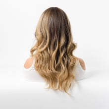 Load image into Gallery viewer, Estelle Wig Female Long Curly Hair Big Wave Medium Long Full Headgear Dark Brown Mix Golden
