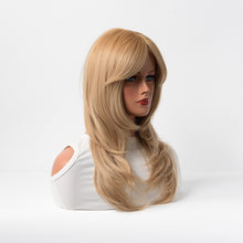Load image into Gallery viewer, Estelle Full Wig for Heat Resistant Synthetic Wig Natural Long Straight Wig With Bangs Lady Fiber Wig Blonde
