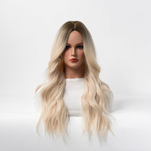 Load image into Gallery viewer, Estelle Wig Female Long Curly Hair Big Wave Medium Long Full Headgear Ash Golden
