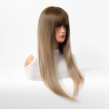 Load image into Gallery viewer, Estelle Long Straight Hair Female Milk Blonde Wigs Full Head Covers Blonde Light Brown
