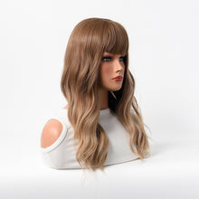 Load image into Gallery viewer, Estelle Wig Female Long Curly Hair Big Wave Medium Long Full Headgear Golden Light Brown
