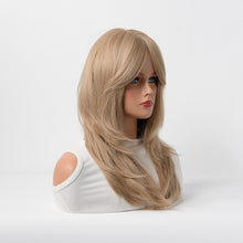 Load image into Gallery viewer, Estelle Full Wig for Heat Resistant Synthetic Wig Natural Long Straight Wig With Bangs Lady Fiber Wig Elegant Blonde
