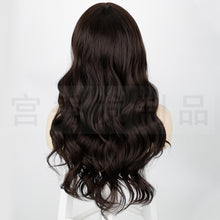 Load image into Gallery viewer, Estelle Long Bodywave Fiber Wig Headgear  With Bangs , Long Curly Hair Brown Wig
