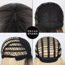 Load image into Gallery viewer, Estelle Europe and the United States Wig Bangs Golden Female Long Hair Headgear Wig
