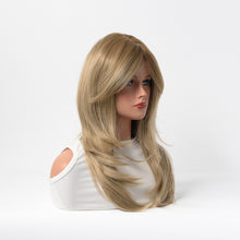 Load image into Gallery viewer, Estelle Full Wig for Heat Resistant Synthetic Wig Natural Long Straight Wig With Bangs Lady Fiber Wig Golden
