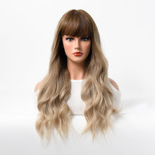 Load image into Gallery viewer, Estelle Wig Female Long Curly Hair Big Wave Medium Long Full Headgear Ash Blonde
