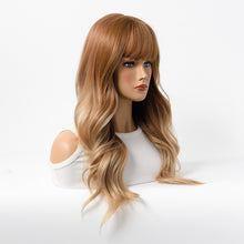 Load image into Gallery viewer, Estelle Wig Female Long Curly Hair Big Wave Medium Long Full Headgear Light Brown Blonde
