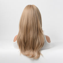 Load image into Gallery viewer, Estelle Full Wig for Heat Resistant Synthetic Wig Natural Long Straight Wig With Bangs Lady Fiber Wig Elegant Blonde

