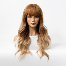 Load image into Gallery viewer, Estelle Wig Female Long Curly Hair Big Wave Medium Long Full Headgear Light Brown Blonde
