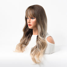 Load image into Gallery viewer, Estelle Wig Female Long Curly Hair Big Wave Medium Long Full Headgear Light Brown Golden
