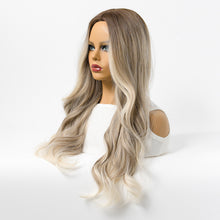 Load image into Gallery viewer, Estelle Wig Female Long Curly Hair Big Wave Medium Long Full Headgear Highlight Grey
