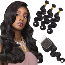 Load image into Gallery viewer, 12A  Double Drawn Virgin body wave hair extensionتمديد الشعر البكر
