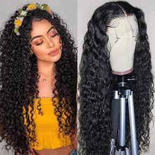 Load image into Gallery viewer, Human Hair  deep curly  Wigs with 13x4 Lace Front-باروكات شعر بشري مجعد عميق مع دانتيل أمامي 13x4
